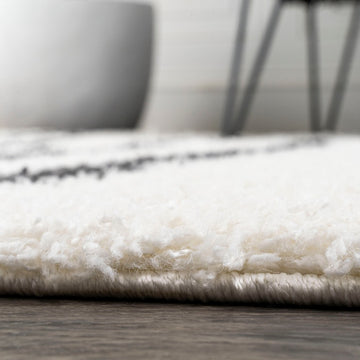 Alaro Berber Stripe Shag Area Rug